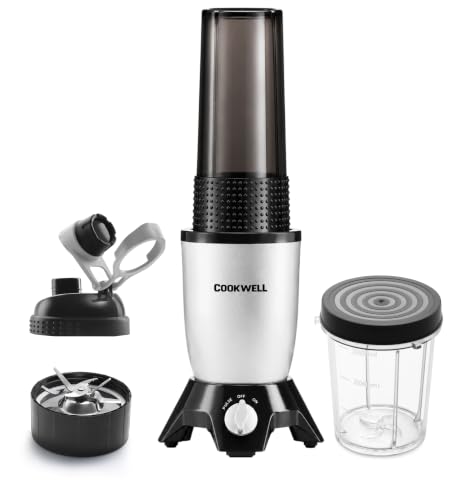 Image of Cookwell Bullet Mixer Grinder (2 Jars, 1 Blade, Metallic Silver), 600 Watts - 2 Year Warranty