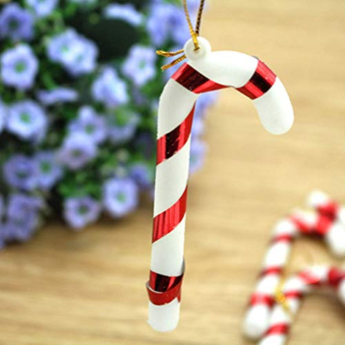 Toyvian 60Pcs Ãrvore de Natal Enfeites de Bengala de Doces Pendurados Enfeite de Pirulito Torcido de