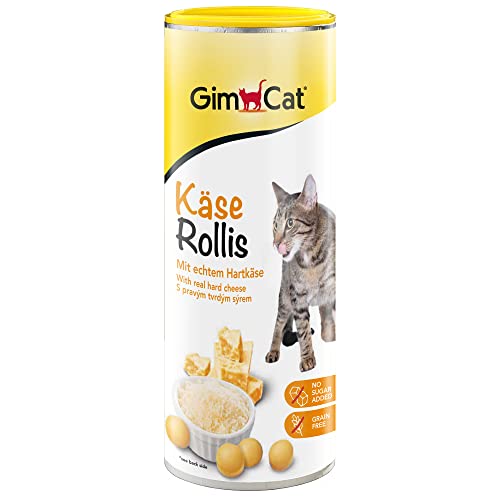 GimCat Rollis, friandises au fromage - Snack pour chats sans céréales et riche en vitamines au véritable fromage à pâte dure - 1 boîte (1 à 425 g)