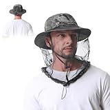 Mosquito Head Net Hat - Bug Cap UPF 50+ Sun Protection with Hidden Netting for Beekeeping Hiking Men & Women