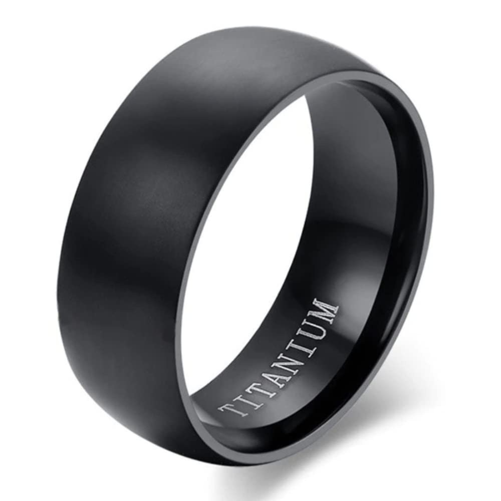 ZENSETrendy Men's Ring in Polished Steel in Black ZR0171