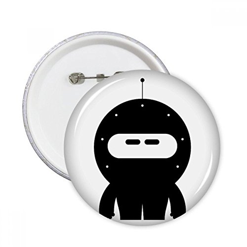 Round Pins Badge Alien Robot Fixation Solide Bouton Décoration Vêtements Multicolore L