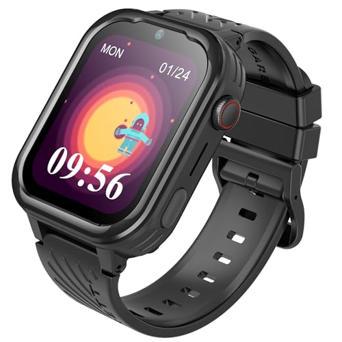 Garett Smartwatch Kinder Mädchen Jungen - 1,83″ - Face Unlock - GPS GEO-Zaun Videoanruf - Essa 4G Schwarz