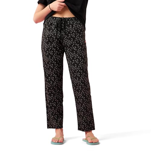 Image of Enamor Mid Rise Full Length Adjustable Drawstring Hangout Pant for Women - Relaxed Fit, Combed Cotton - E4A5
