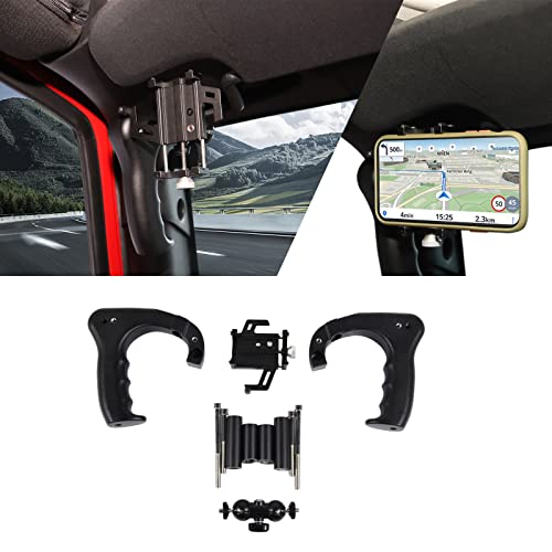 Voodonala for Jeep JK Front Metal Grab Handles & Phone Holder Mount for Jeep Wrangler 2007-2018 JK JKU 2 & 4 Door by Voodonala - Used condition - US$16.46