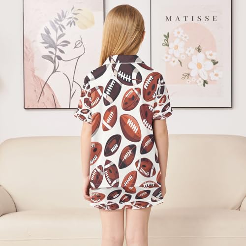 senya Pajama Sets Silky Button Down Nightwear Sleepwear Size 5-14 Years Rugby Sports Equipment4