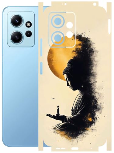 Image of AtOdds - Full Body Back Screen Guard Protector Film - Lamination Wrap Skin Sticker Compatible with REDMI Note 12 (4G) | Scratchproof Matte Finish (Divine)
