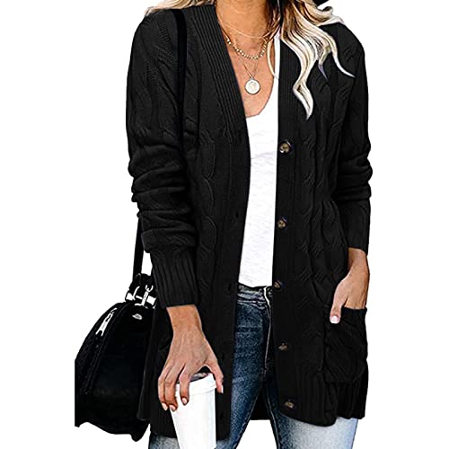 Cardigan Sweaters for Women Button Down Open Front Cable Knit Casual Trendy Fall Winter Outerwear2