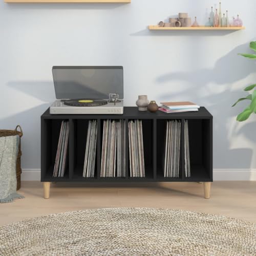 Miniatura 4 de Zeyuan Mueble Para Discos Madera Contrachapada Negro 100x38x48 Cm, Estanteria Cd, Mueble Tocadiscos, Mueble Para Discos, Mueble Para Vinilos, Mueble Para Tocadiscos - 831974