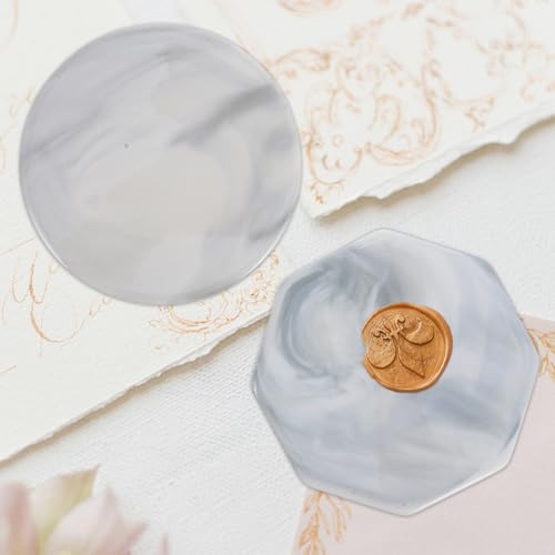 Dessous de verre en marbre gris et support de sceau de cire - 7