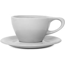 notNeutral LINO Porcelain Cup & Saucer Small Latte, Light Gray, 2