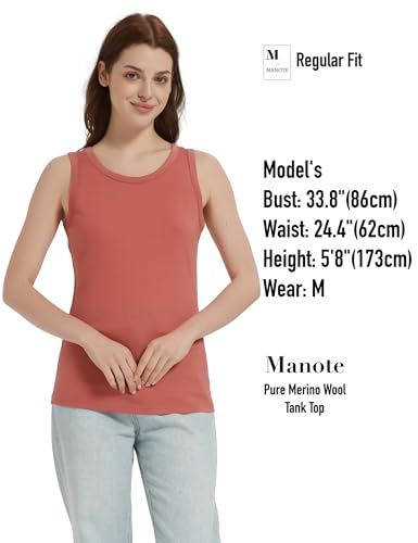 Image of 100% Merino Wool Tank Top for Women, Scoop Neck, Active Lightweight Breathable Undershirt, No-Odor Base Layer