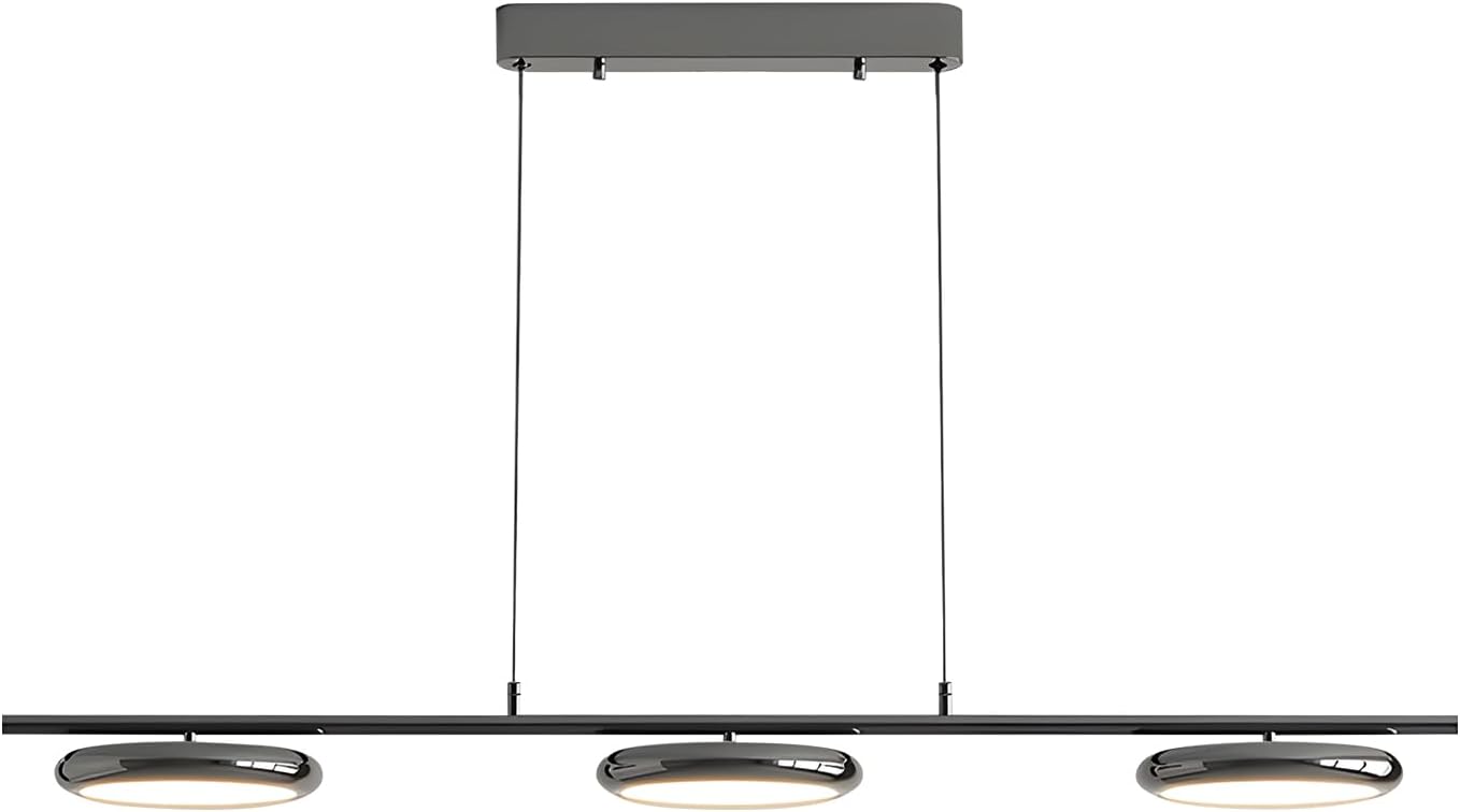 Modern Linear Pendant Light, Dimmable LED Chandelier Minimalist Kitchen Island Light Fixture Over Table for Living Room Bedroom Kitchen Island