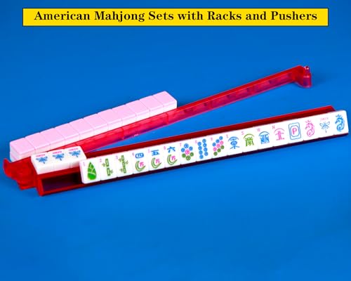 Set de Mahjong Americano Rosa con 166 Fichas y 4 Racks miniatura 5