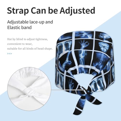 Image of Working Cap, Scrub Cap with Sweatband, Adjustable Tie Back Hat Breathable Headgear for Women /Men