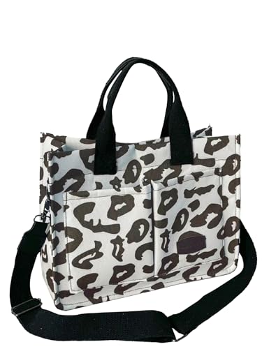 Image of Cherry Tote Bag for Women Canvas Patched Purse Cute Shoulder Bag Multi-Pocket Satchel Handbag for work travel