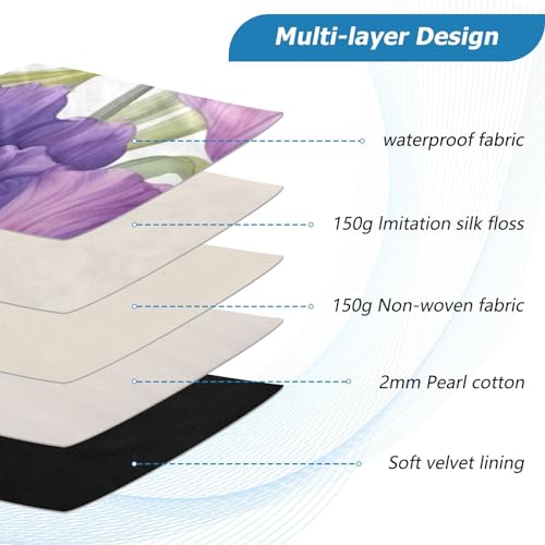 Funda para laptop 13-14 pulgadas con diseño floral púrpura miniatura 4