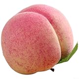 Fruta falsa artificial, fresa realista de melocotón y pera para decoración de cereza, plátano, para el hogar, cocina, exhibición, fotografía, accesorios de relleno (melocotón plano)