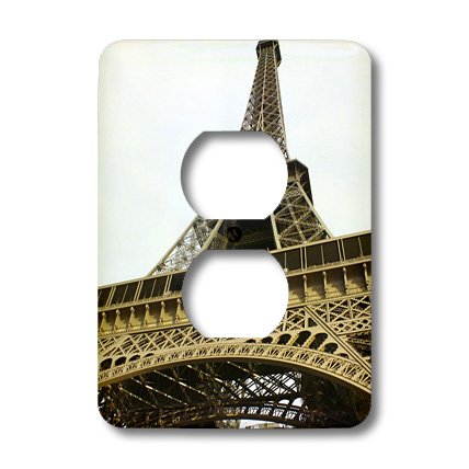 Tour Eiffel couvercle pour 2 prises interrupteur mural décoratif 3dRose