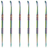 HARSKIYER 6pcs Wax Carving Tools, 4.75 Inch Stainless Steel Double-Ended Sculpting Spoon Tool Clay S