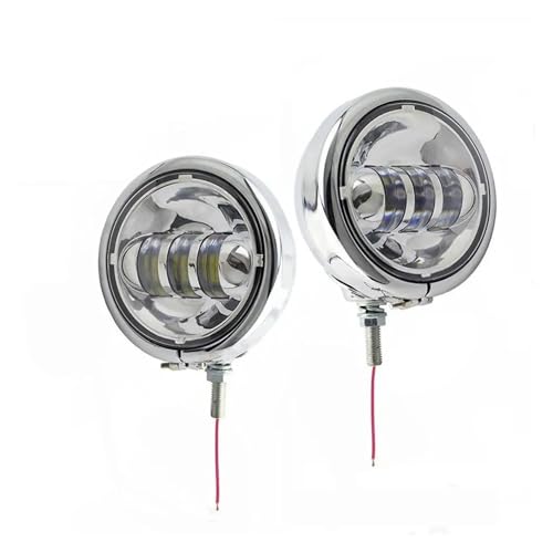 Feux additionnels moto LED haut de gamme 4.5 pouces finition silver 30W halo rond