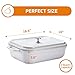Stoneware Casserole With Lid - Rectangular Pan with Lid - Covered Stoneware Cookware Pans Stone Set - Freezer & Oven Safe Stone Bakeware for Baking, Lasagna, and Other Baked Dish, and Food Deep