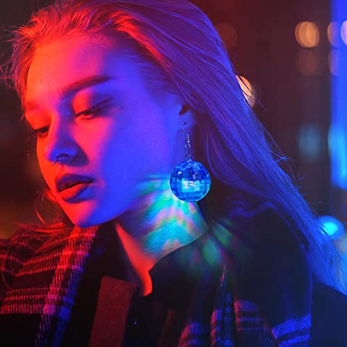 4 Pairs Light Up Disco Ball Earrings Led Light Earrings 60S 70S Earrings For Women Girls Bachelorette Party Dance Party Halloween Costume Accessories (Multicolor, Short) #TOP3