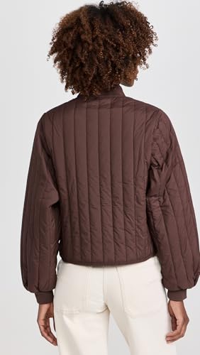 RAINS Women’s Banja Liner Bomber Jacket in Frame Brown - Cozy XL Essential for Every Season - Image 3