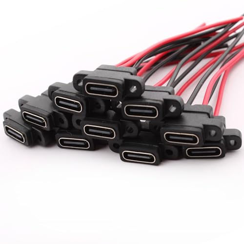 1 Pz 2/4/5pin USB-C Connettore Tipo-C Con Piastra Di Bloccaggio Dado Presa USB Femmina Impermeabile Porta Jack Di Ricarica Rapida Ad Alta Corrente - Foto 8