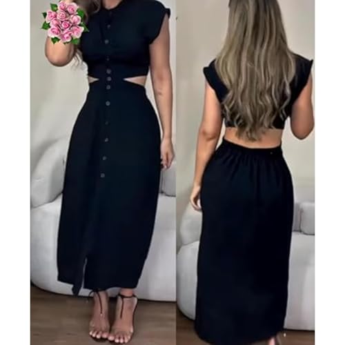Robe mi-longue marron confortable pour sublimer la silhouette sans serrer