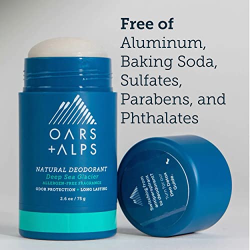 Oars + Alps Deodorant For Men And Women, Aluminum Free And Alcohol Free, Vegan And Gluten Free, Deep Sea Glacier, 1 Pack, 2.6 Oz #TOP5