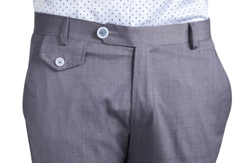 Image of Men's Formal Slim Fit Trousers | Premium Poly Viscose Blend Office Wear Flat Front Pants | Wrinkle Resistant Business Casual Pants | Length 41 Inches.