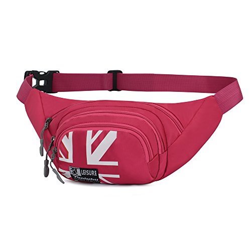 SINOKAL Riñonera Running Bolso de Cintura Deportiva Riñoneras para Llevar de Agua para Hombres Mujeres Cinturón Running para Caminatas en Bicicleta Running Camping Escalada Viajes (Rojo)