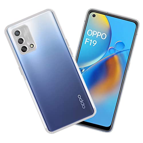 Image of Dashmesh Shopping Back Cover for Oppo F19s (Soft & Shockproof Back Case with inbuilt Cushioned Edges) Transparent