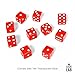 Luck Lab 10 Piece 19 mm Dice Pack - Acrylic and Translucent D6 Dice, Square w/Rounded Edge for Casino, Craps, RPG MTG DND Dice Table Games and Board Games (Red)