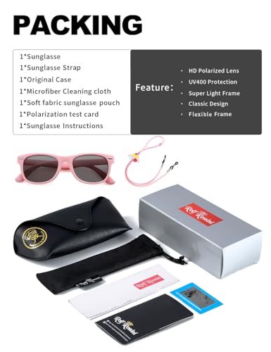 Image of Flexible Kids Sunglasses Polarized Unbreakable Toddler Sun Glasses for Baby Boys and Girls UV400 with Case, Age 2-8