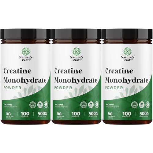 Image of Micronized Creatine Monohydrate Powder for Men & Women - Pre & Post Workout Pure Creatine for Women & Men for Muscle Growth & Recovery - Raw Unflavored Nutritional Supplements for Muscle Gain - 3Pack