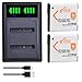 Pickle Power 2-Pack NP-BN1 NP-BN Battery and Charger for Sony Cybershot DSC-W800 WX220 W350 W510 w830 W320 W810 W570 WX100 W530 W310 W330 W380 W390 TX5