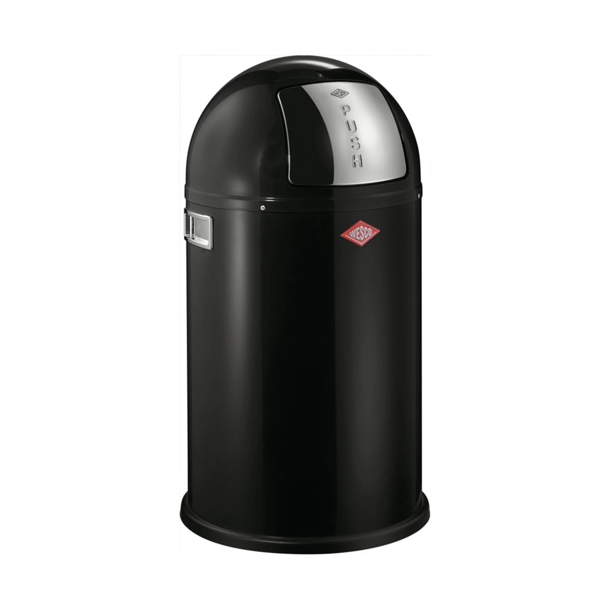 WESCO Pushboy junior - Pattumiera in lamiera d'acciaio verniciata a polvere, 22 litri, grande pattumiera in acciaio inox, contenitore interno estraibile