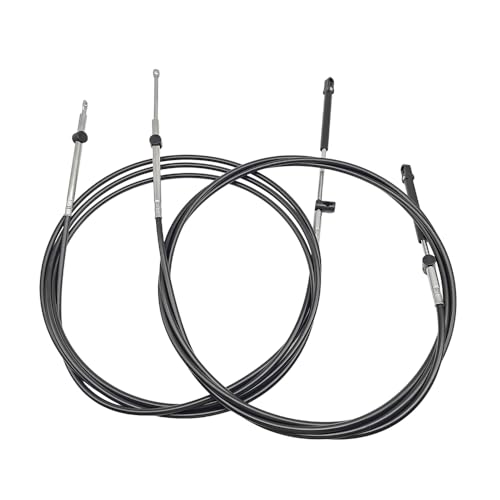 MATERIG 14ft Throttle Shift Control Cable Fit for Mercury MerCruiser Marine Force Outboard Engine, CC17914 600A Gen I Remote Control Cable, 2pcs Outboard Engine Control Cable