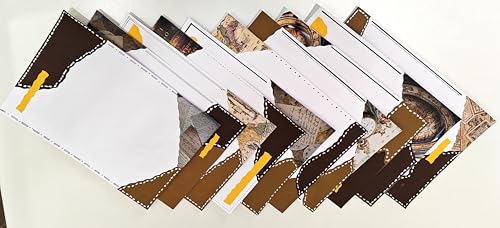 Image of Project Banao Handmade Designer Writing Sheets (10 Pcs) | A4 Size 180 GSM Vintage Aesthetic Designer Paper for Scrapbooking, Journals, Letters & DIY Projects | Aesthetic Stationery - Made in India