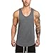 Tomwell Débardeur Musculation Homme Maillot sans Manches Tank Top Gym Couleur Unie Workout T-Shirt sous-Vêtements Loose Tank Fitness Musculation Blouse de Sport Jogging Gris L