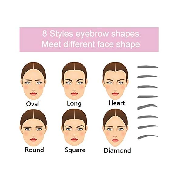 Eyebrow-Stencils-Eyebrow-Template-Eyebrow-Shaping-Kit8-Styles-Reusable-Eyebrow-Stencil-with-Handle-and-Strap-Washable Eyebrow Stencils, Eyebrow Template, Eyebrow Shaping Kit,8 Styles Reusable Eyebrow Stencil with Handle and Strap, Washable Reuseable Eyebrow Positioning Tool The Wide is 5.2 Inch, Length is 4Inch