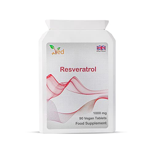 Ved Anti-Aging, Herzgesundheit, Immunitätsunterstützung | Antioxidans-Ergänzung | Resveratrol Tabletten | 1000 mg x 90 Tabletten