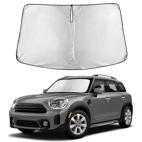 Image of Autovir Windshield Sun Shade Fit for 2017-2024 2025 2026 Mini Countryman Cooper F60 Sunshade, Front Car Window Shades Sun Visor, Blocks UV Rays & Heat, Car Accessories