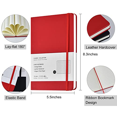 Carnet de notes ligné A5 lot de 12 cahiers couverture rigide