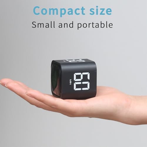 Image of Qumox Pomodoro Timer, Cube Productivity Timer with Adjustable Sound and Vibration Alert, Ideal for Work, Office, ADHD, Study, and Tasks - 5 /10 /30 /60 Minutes & Custom Countdown - Black