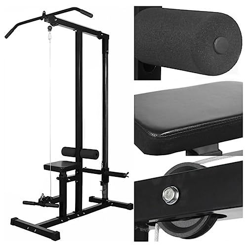 GeenYuu Torre de fuerza con barra y mancuernas, juego de 60,5 kg ajustable con cable de tracción barra de dominadas para todo el cuerpo, entrenamiento de fuerza, construcción muscular Homegym Home