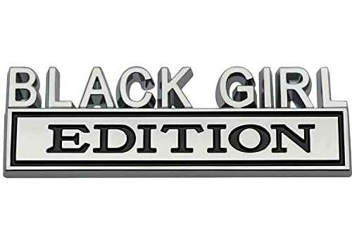 Image of 2Pc Black Girl Edition Emblem 3D Fender Badge Car Truck Decal Fit for Car Truck SUV (Chrome Black)