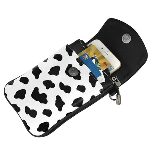 Portefeuille cuir PU motif vache avec fentes cartes de crédit